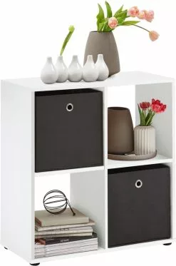 Furniture Limited - Staande Kast Met 4 Vakken Wit