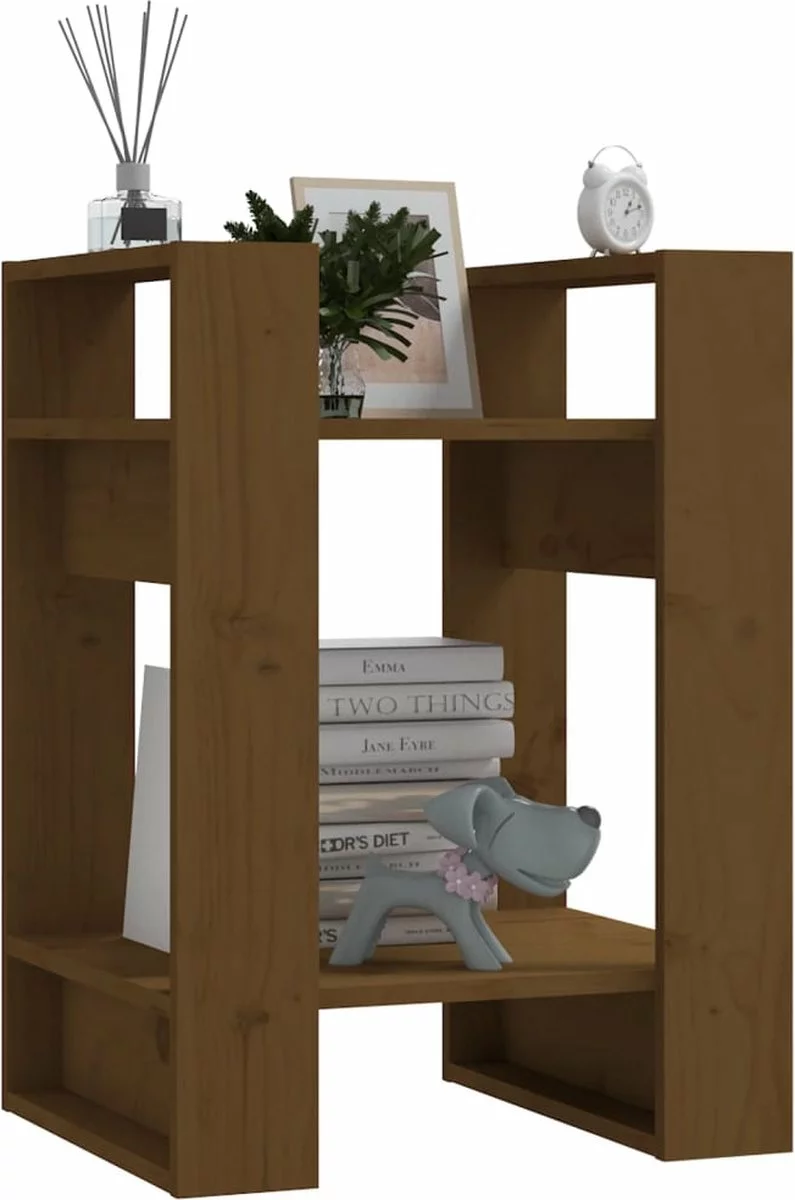 Furniture Limited - Boekenkast/kamerscherm 41x35x57 Cm Grenenhout Honingbruin - Afbeelding 8