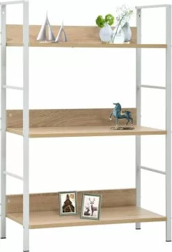Furniture Limited - Boekenkast Met 3 Schappen 60x27,6x90,5 Cm Spaanplaat Eikenkleur