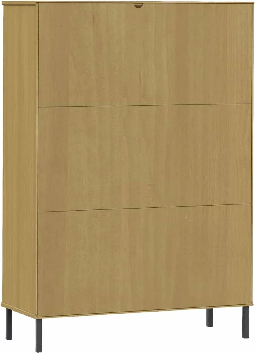 Furniture Limited - Boekenkast Met Metalen Poten OSLO 90x35x128,5 Cm Hout Bruin - Afbeelding 6