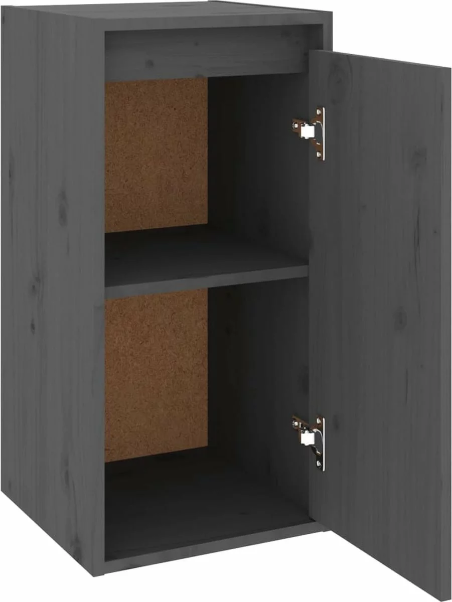 Furniture Limited - Wandkast 30x30x60 Cm Massief Grenenhout Grijs - Afbeelding 5