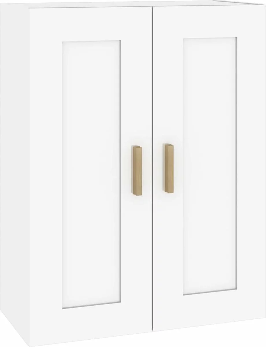 Furniture Limited - Wandkast 69,5x32,5x90 Cm Bewerkt Hout Hoogglans Wit - Afbeelding 8