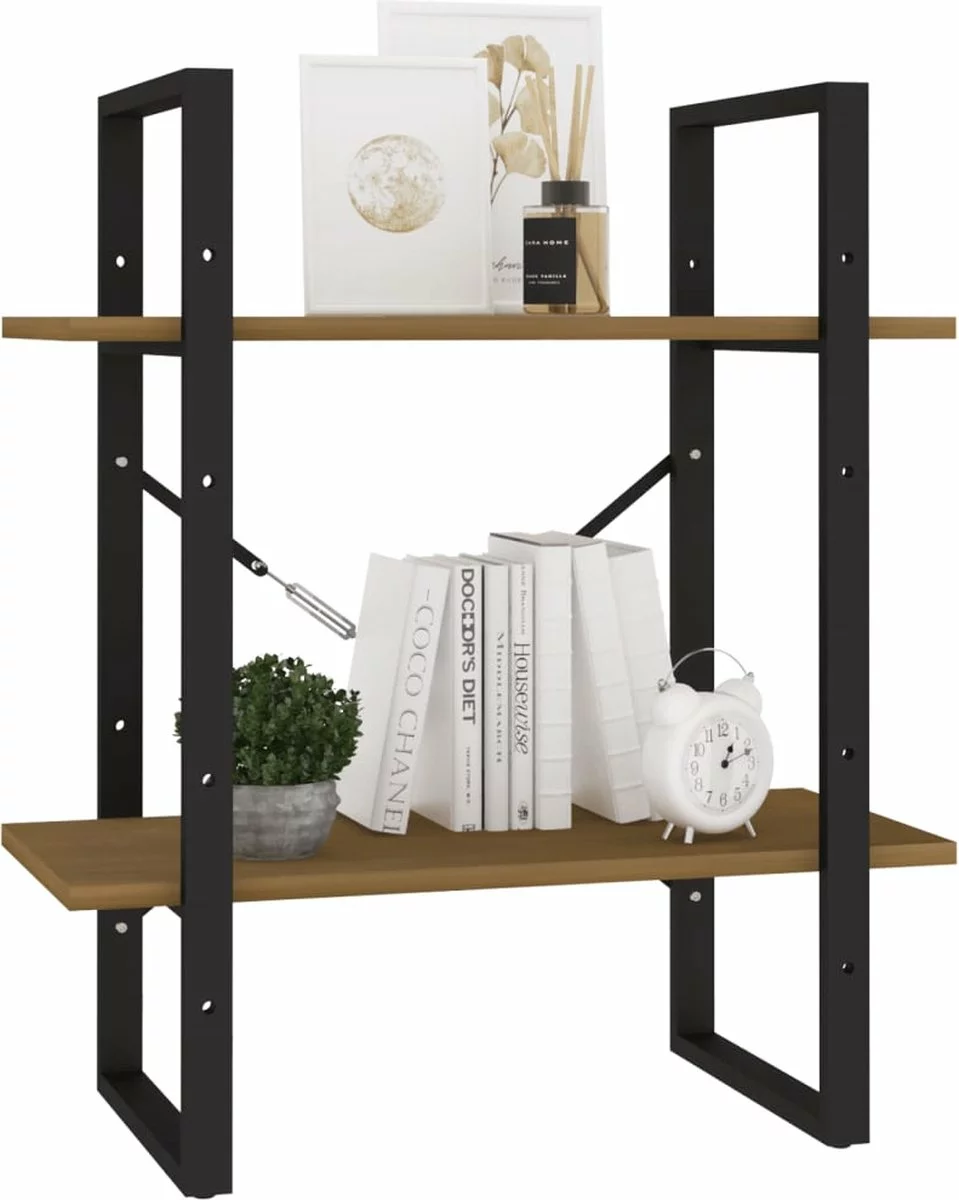 Furniture Limited - Boekenkast Met 2 Schappen 60x30x70 Cm Grenenhout Honingbruin - Afbeelding 4